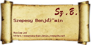 Szepesy Benjámin névjegykártya