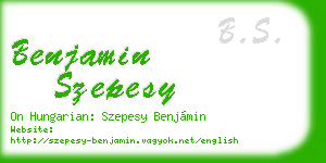 benjamin szepesy business card