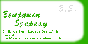 benjamin szepesy business card
